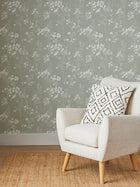 120212 Leaf Sage Wallpaper by Next