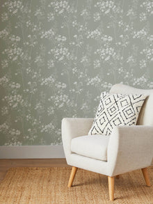 120212 Leaf Sage Wallpaper by Next