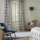 120338 Limosa Colour 4 Indigo Mustard Stone Harlequin Fabric