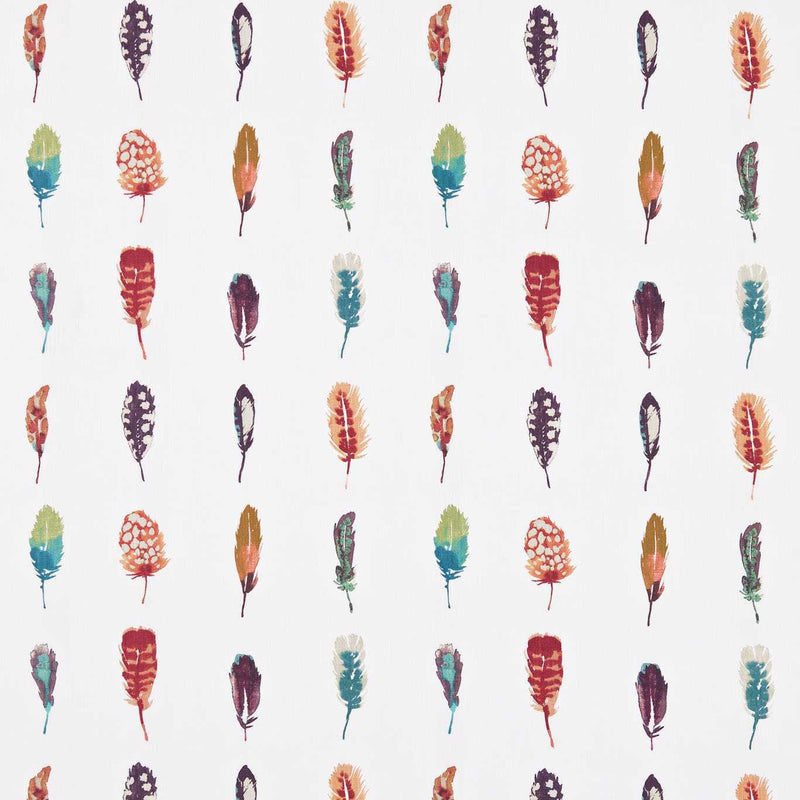 120340 Limosa Colour 4 Papaya, Lagoon and Loganberry Fabric by Harlequin