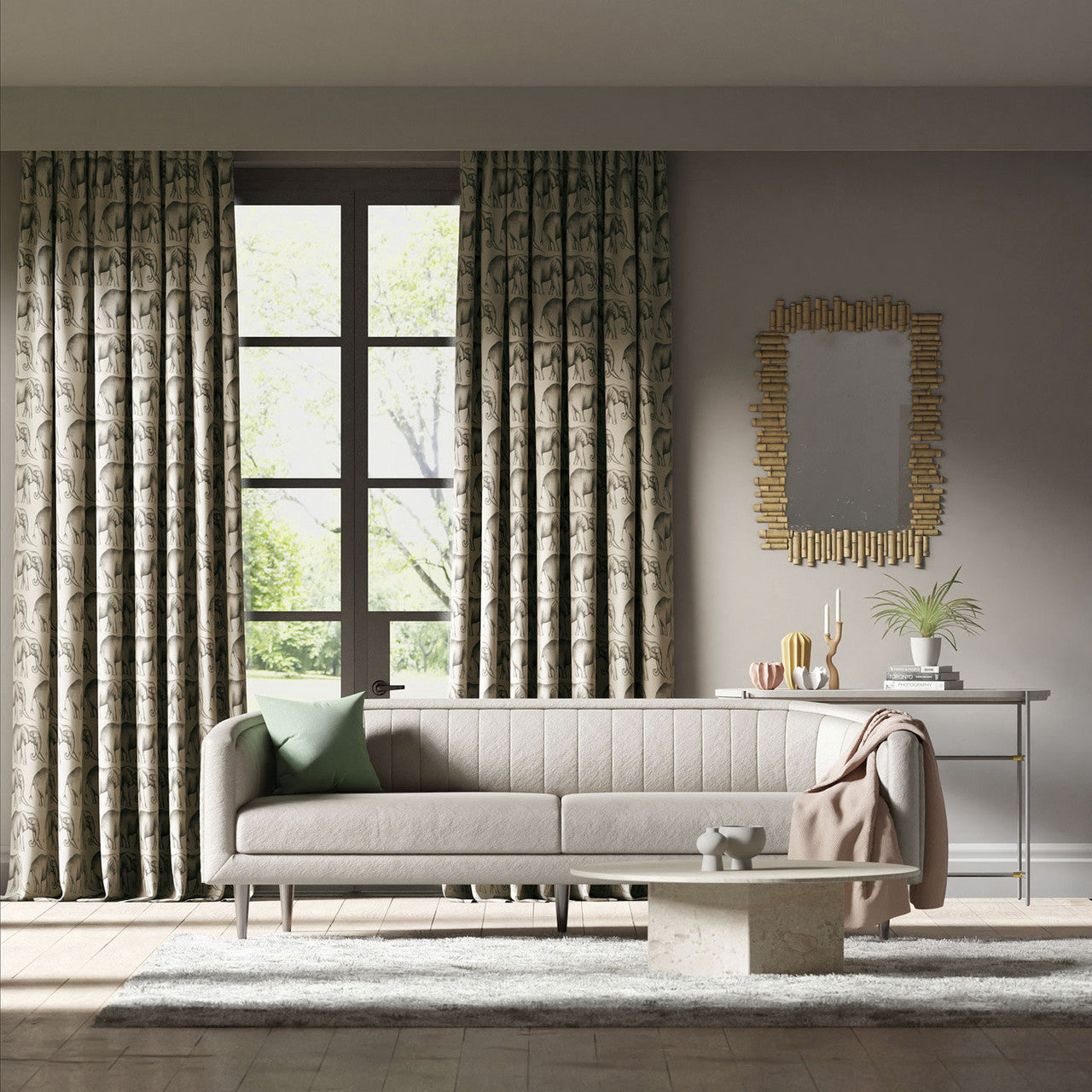 120345 Savanna Colour 3 Elephant Fabric by Harlequin