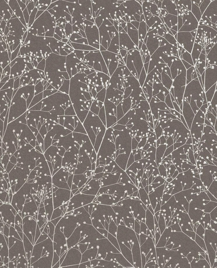 120369 Gypsophila Mocha/Silver Wallpaper by Clarissa Hulse