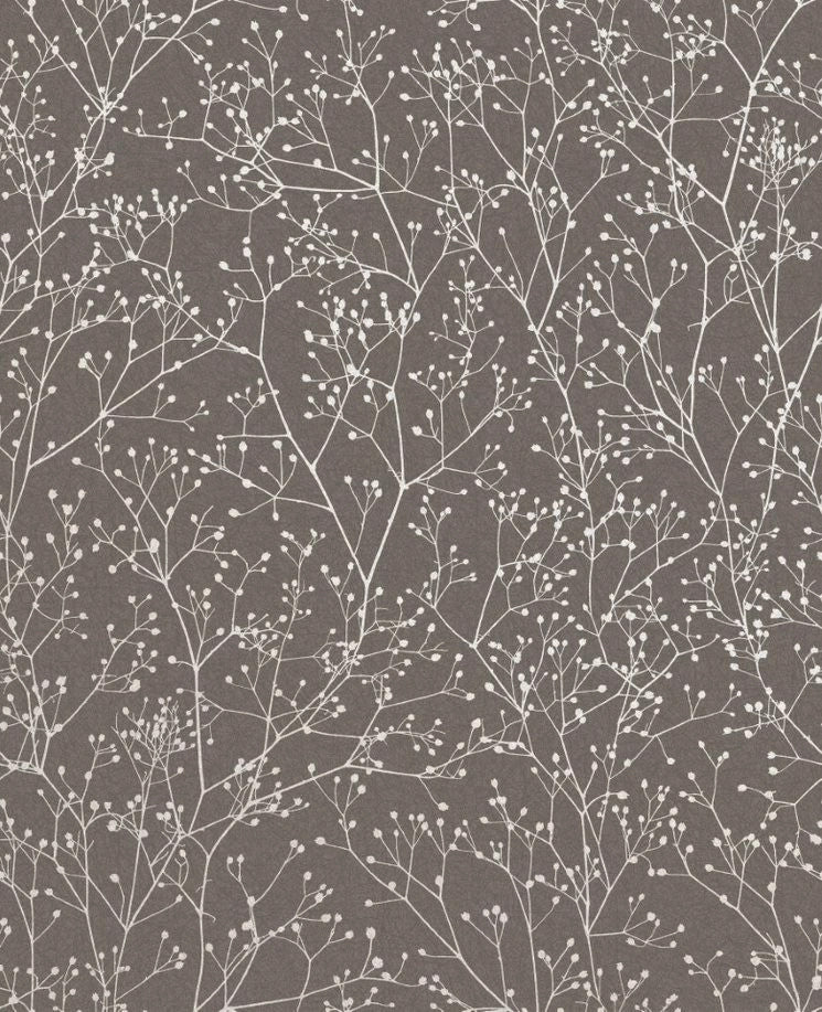 120369 Gypsophila Mocha/Silver Wallpaper by Clarissa Hulse