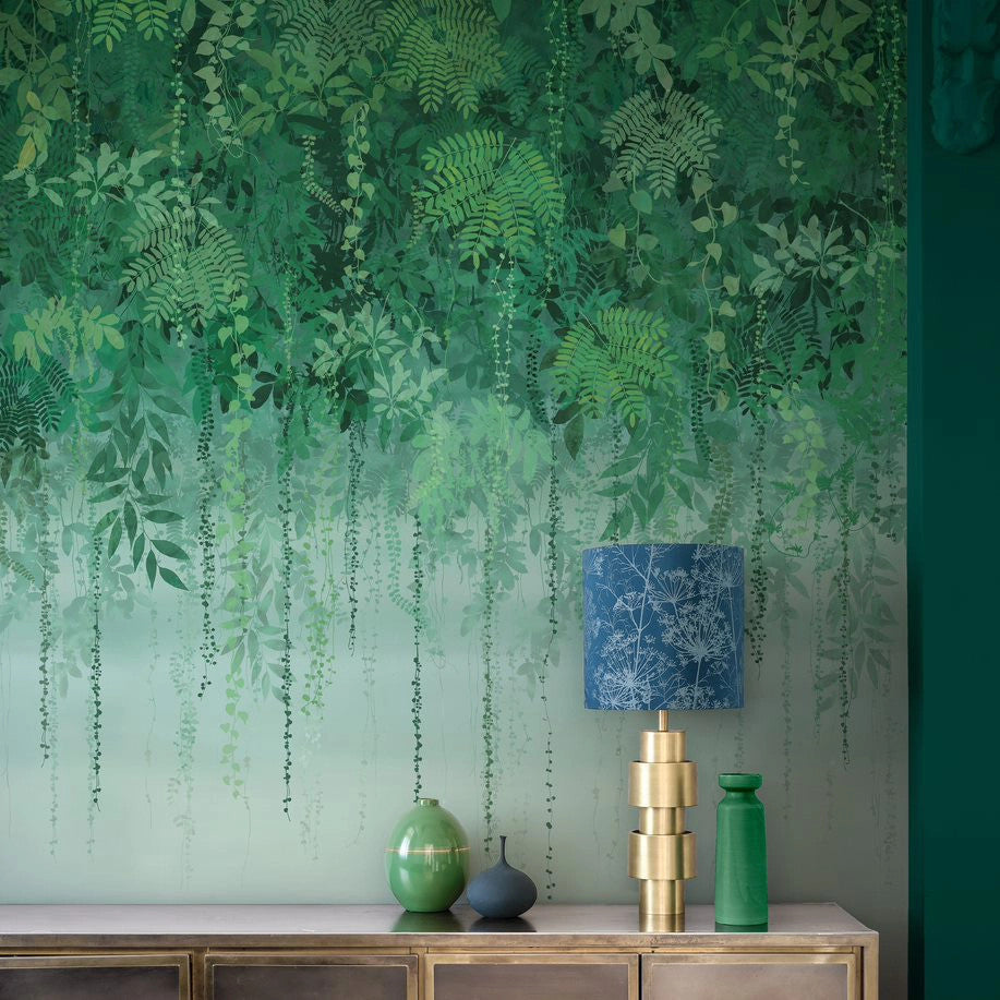 120411 Enchanted Vale Emerald Mural Wallpaper by Clarissa Hulse