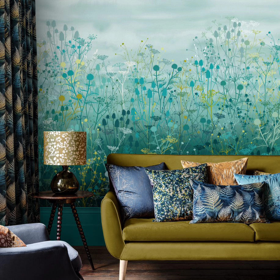 120417 Tanias Garden Peacock Mural Wallpaper by Clarissa Hulse
