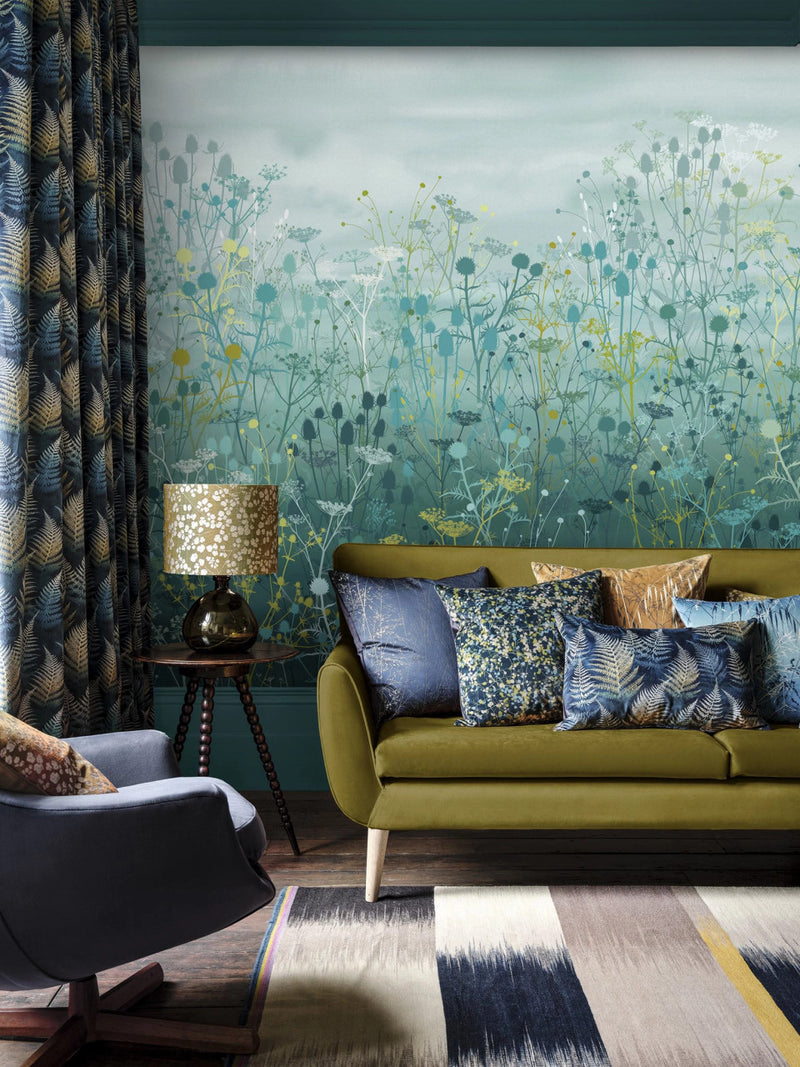 120417 Tanias Garden Peacock Mural Wallpaper by Clarissa Hulse