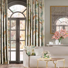 120422 Amborella Palmetto Olive / Seaglass Fabric by Harlequin