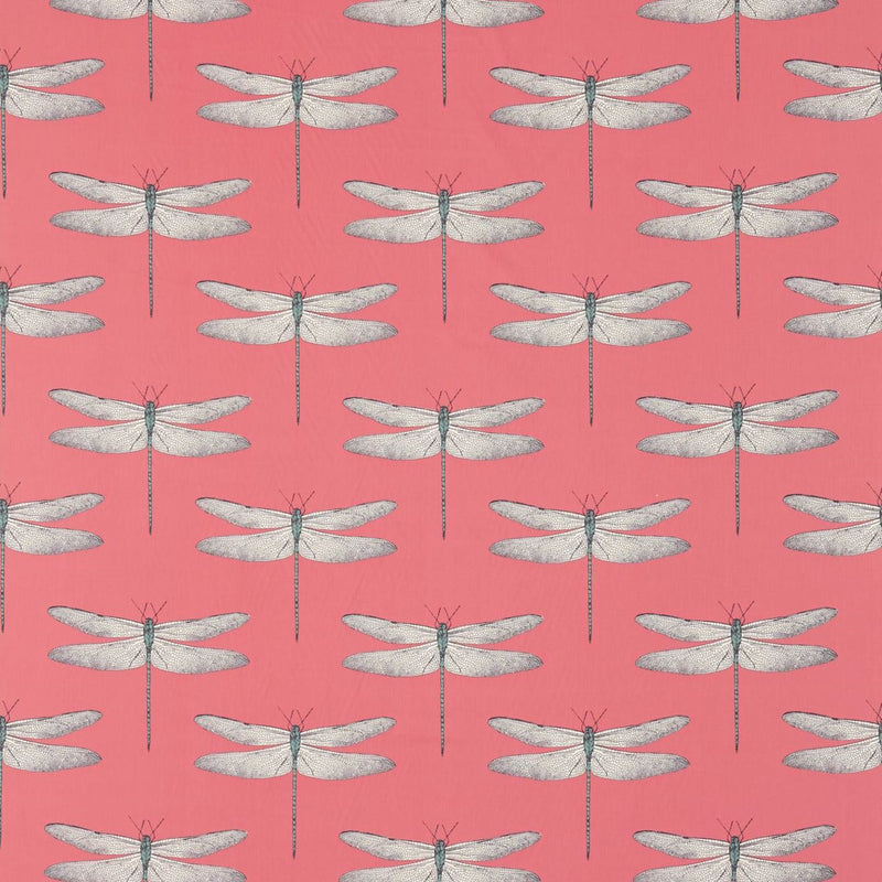 120434 Demoiselle Palmetto Coral / Mint Fabric by Harlequin
