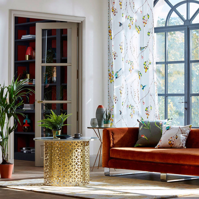 120736 Iyanu Voile Zapara Paprika/Kiwi Fabric by Harlequin