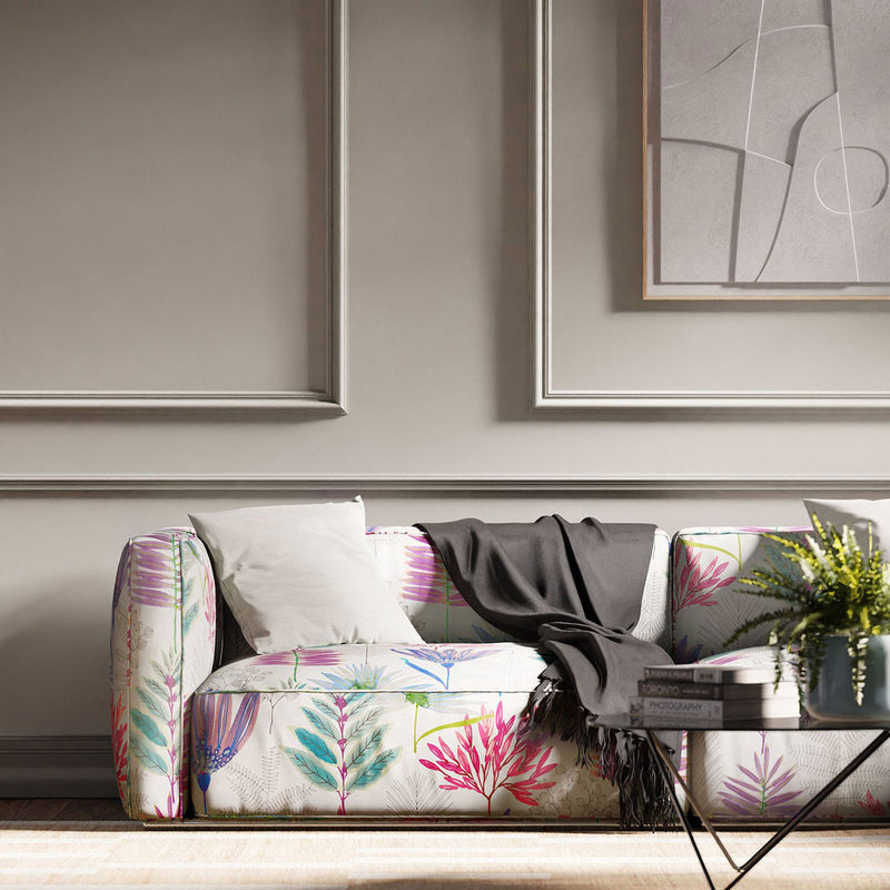 120745 Yasuni Zapara Cerise/Lagoon Fabric by Harlequin