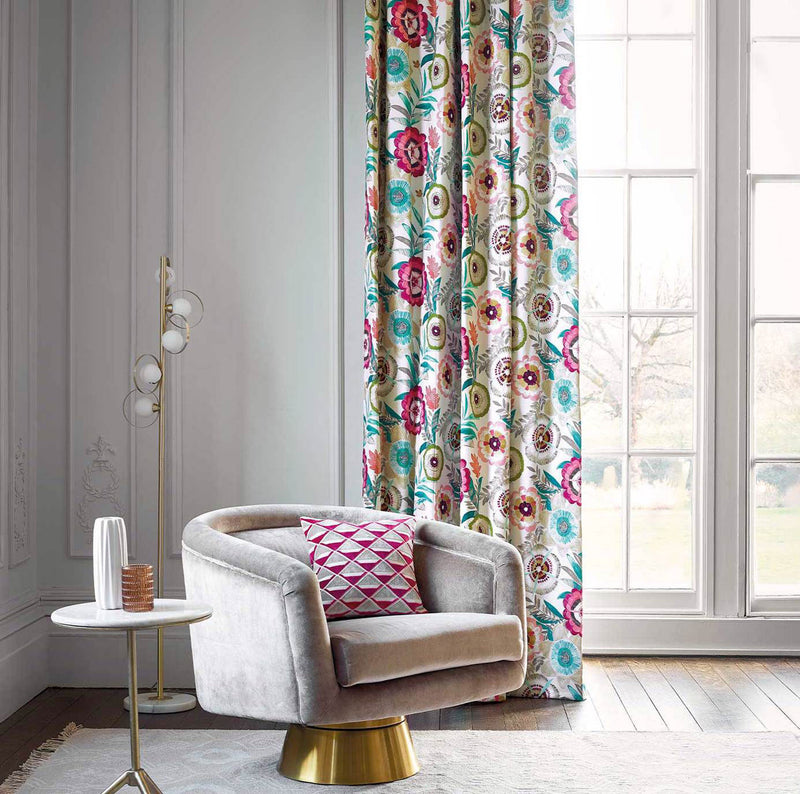 120814 Komovi Salinas Prints And Weaves Azalea/Fern/Lagoon Fabric by Harlequin