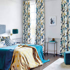 120821 Coppice Salinas Prints And Weaves Saffron/Cobalt Fabric by Harlequin