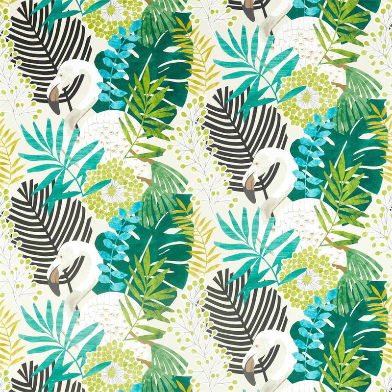 120824 Solana Salinas Prints And Weaves Ebony/Zest/Marine Fabric by Harlequin
