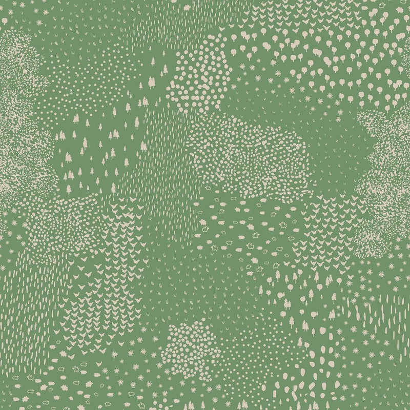 120869 Mono Farm Green Wallpaper by Joules
