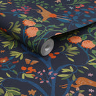 120872 Enchanted Woodland Navy Wallpaper by Joules