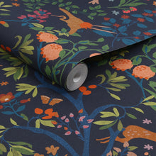120872 Enchanted Woodland Navy Wallpaper by Joules