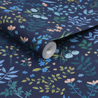 120874 Holcombe Floral Navy Wallpaper by Joules