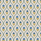 120876 Trellis Floral Creme Gold Wallpaper by Joules