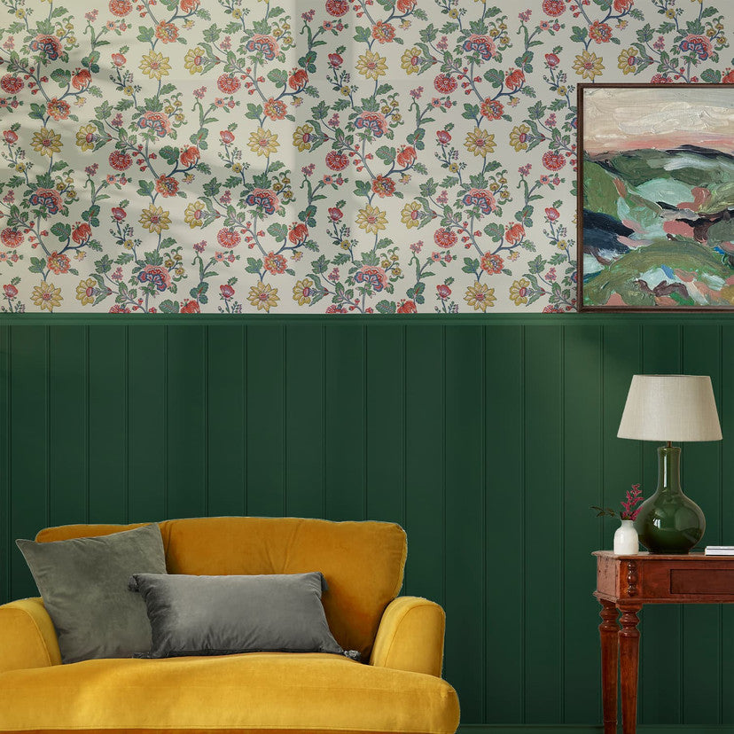 120877 Vine Cottage Floral Creme Wallpaper by Joules