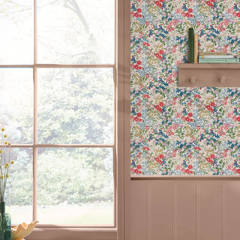 120878 Sanders Ditsy Creme Wallpaper by Joules