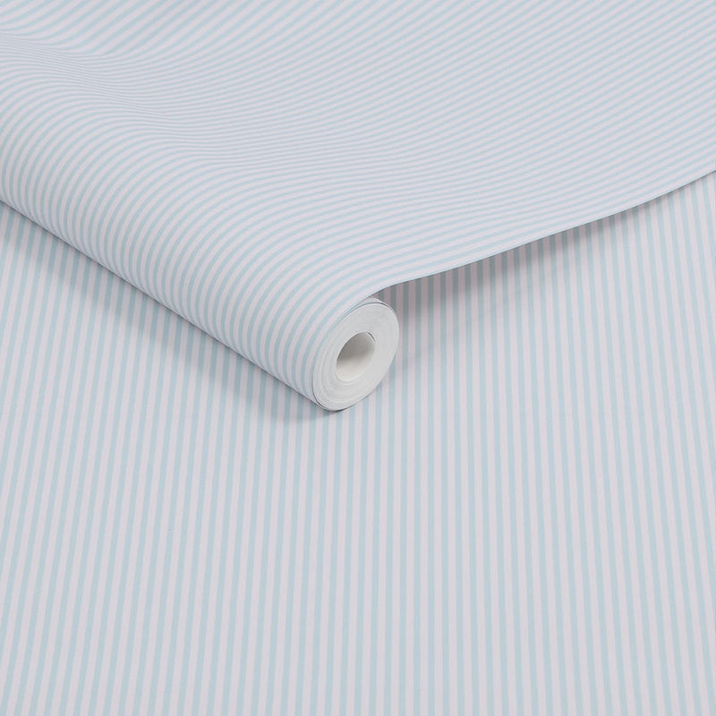 120879 Ticking Stripe Blue Wallpaper by Joules