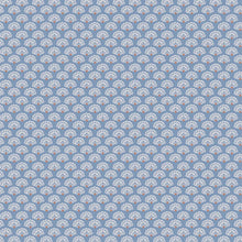 120880 Peacock Geo Blue Creme Wallpaper by Joules