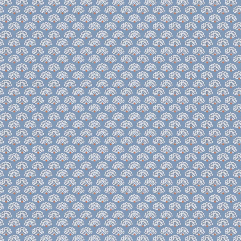 120880 Peacock Geo Blue Creme Wallpaper by Joules