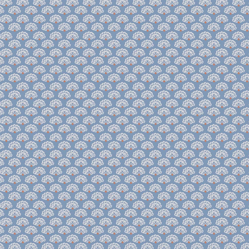 120880 Peacock Geo Blue Creme Wallpaper by Joules