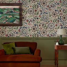 120882 Festival Flowers Antique White Wallpaper by Joules
