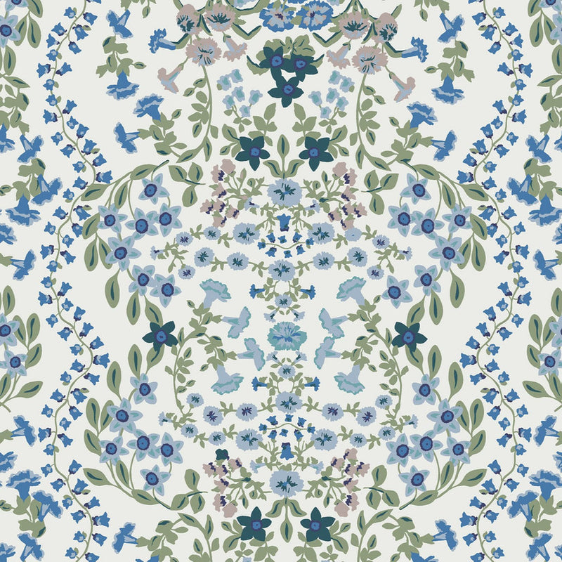 120883 Symmetrical Trellis Ditsy Creme Wallpaper by Joules