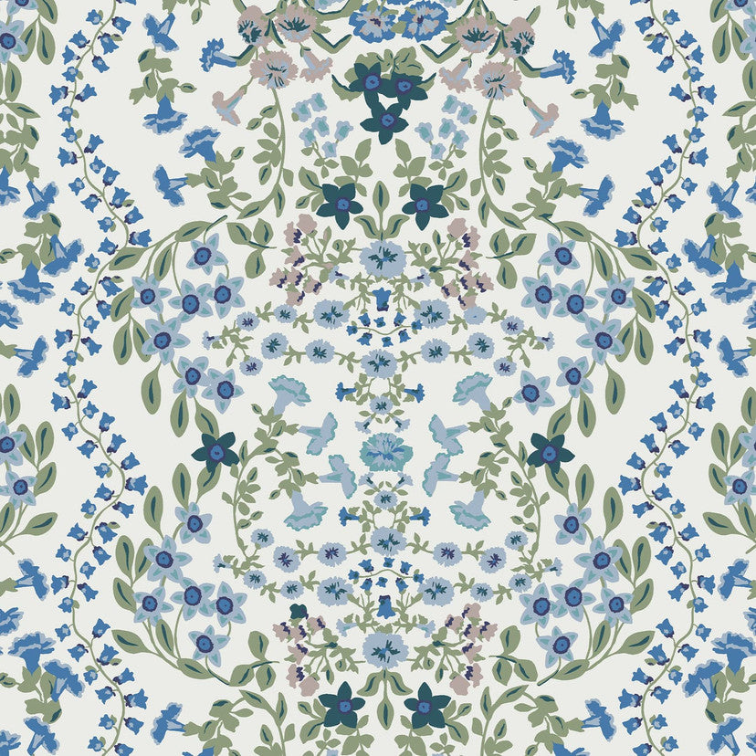 120883 Symmetrical Trellis Ditsy Creme Wallpaper by Joules