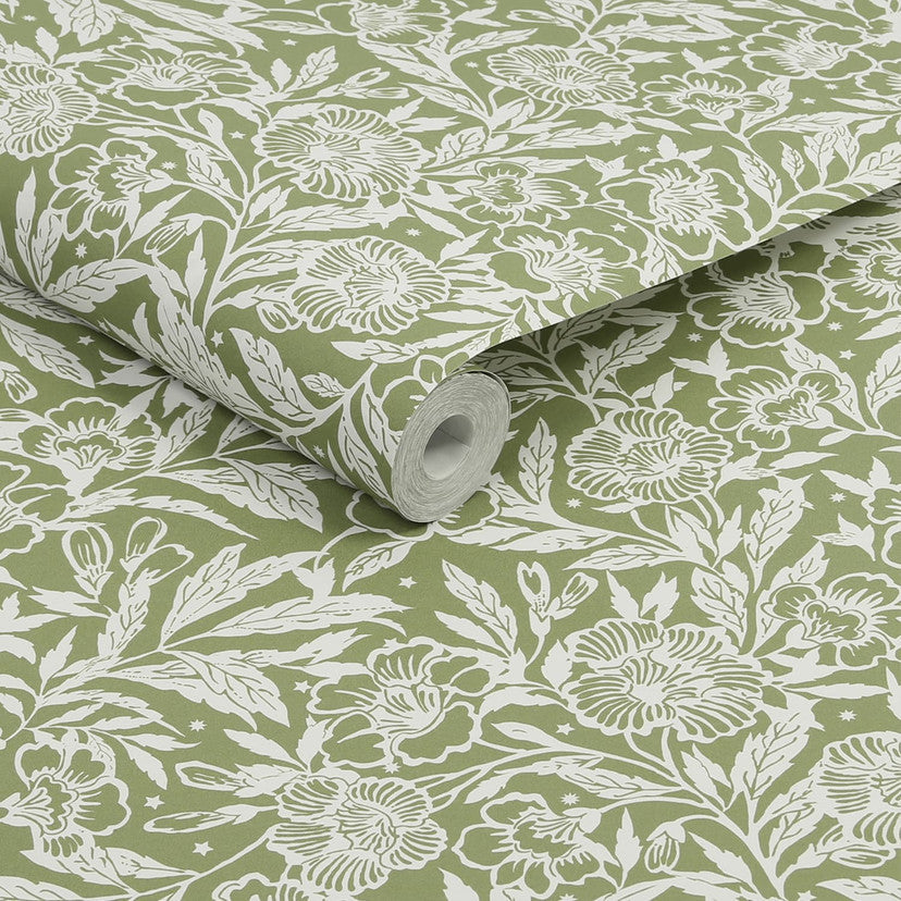 120888 Twilight Ditsy Green Wallpaper by Joules