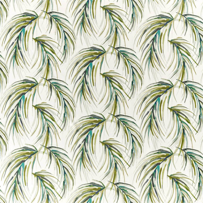 120900 Alvaro Mirador Drapery Lime / Jade / Palm Fabric by Harlequin