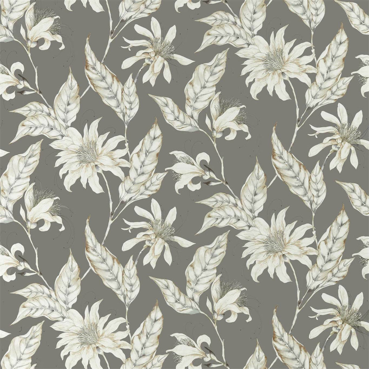 120905 Ananda Mirador Drapery Slate Fabric by Harlequin