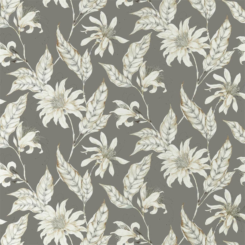 120905 Ananda Mirador Drapery Slate Fabric by Harlequin