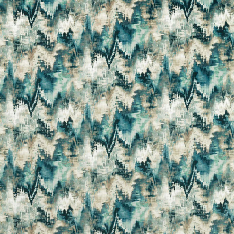 120964 Distortion Momentum 13 Adriatic / Ink / Parchment Fabric by Harlequin