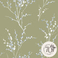 Pussy Willow Moss Green Wallpaper by Laura Ashley