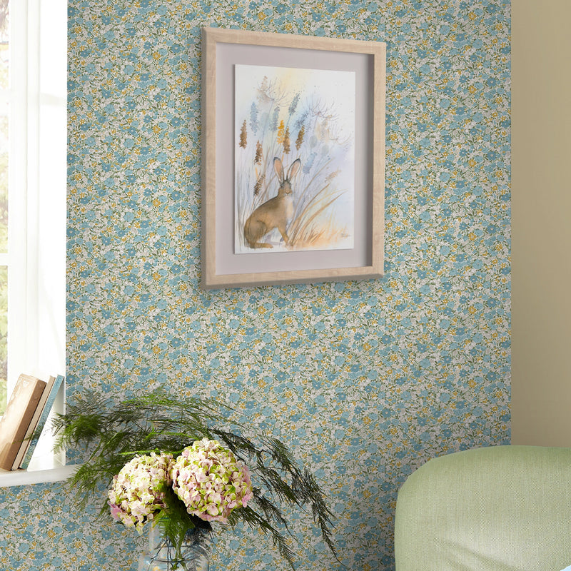 121075 Loveston Newport Blue Wallpaper by Laura Ashley