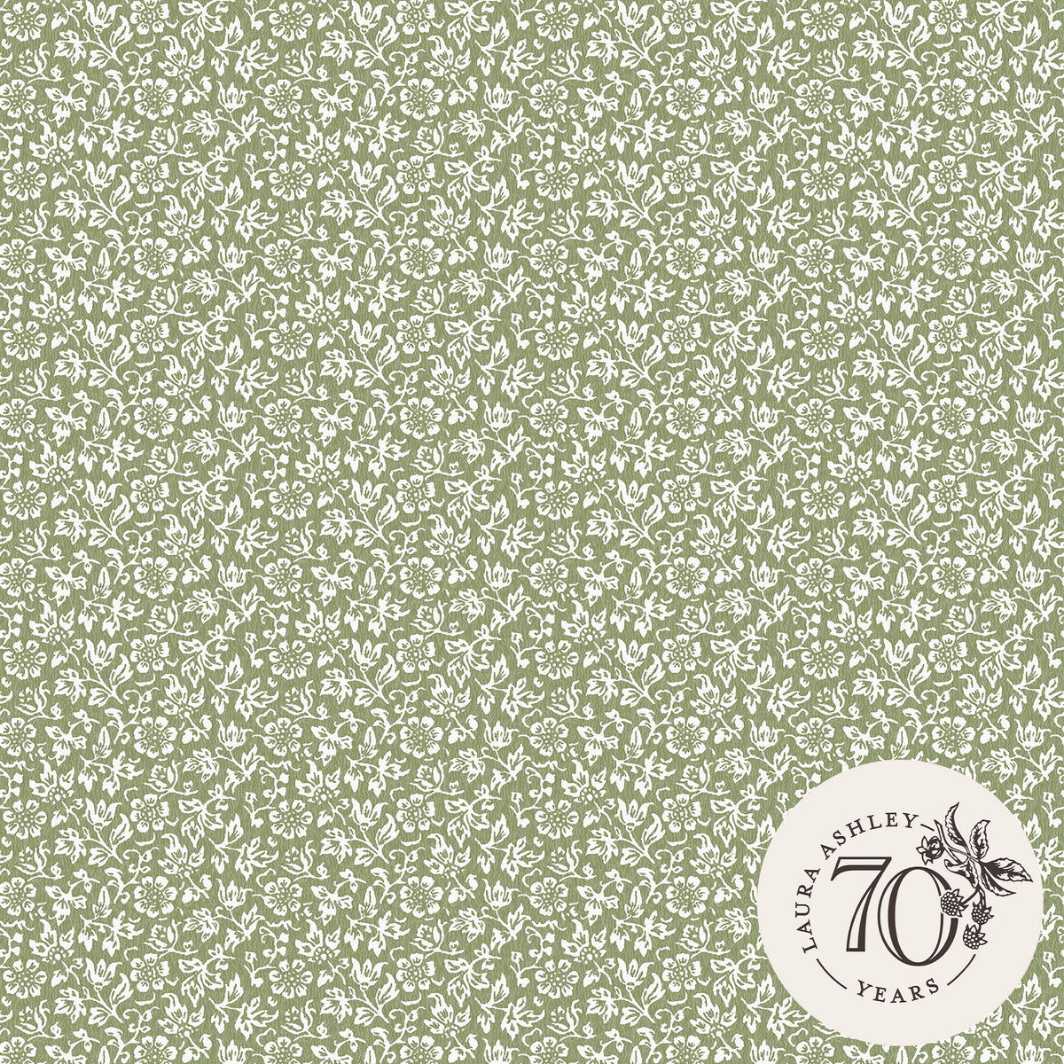 Sweet Alyssum Moss Green Wallpaper by Laura Ashley