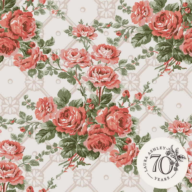 121081 Country Roses Old Rose Pink Wallpaper by Laura Ashley