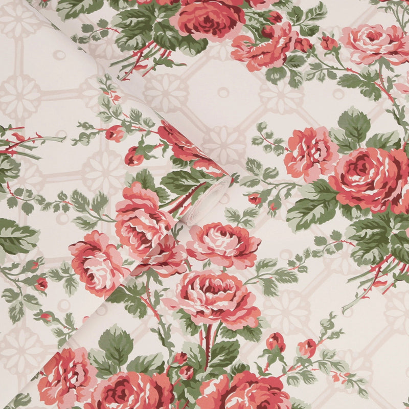 121081 Country Roses Old Rose Pink Wallpaper by Laura Ashley