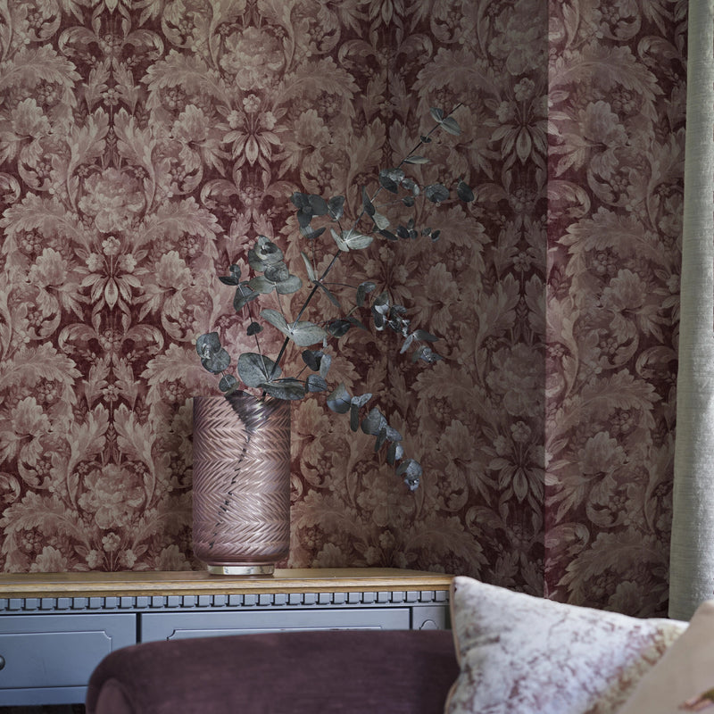 121085 Apolline Pale Blackberry Wallpaper by Laura Ashley