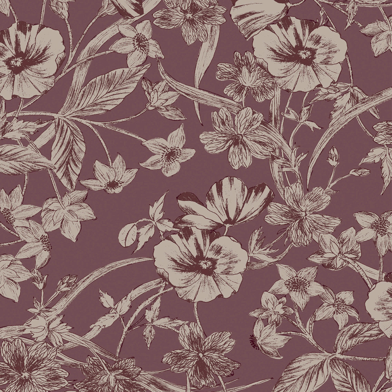 121086 Summerhill Pale Blackberry Wallpaper by Laura Ashley