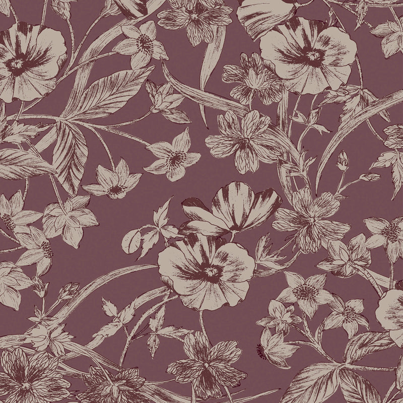 121086 Summerhill Pale Blackberry Wallpaper by Laura Ashley
