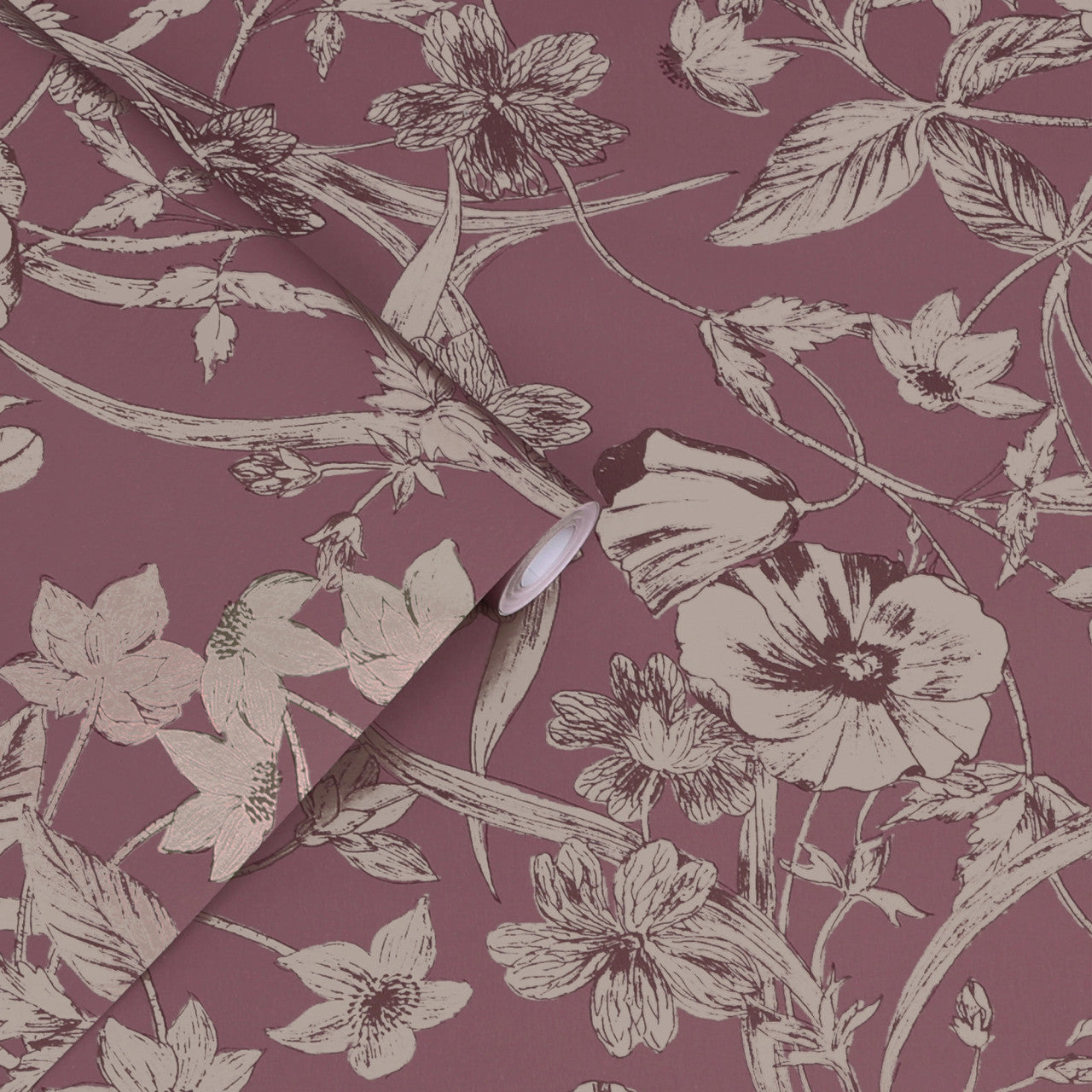121086 Summerhill Pale Blackberry Wallpaper by Laura Ashley