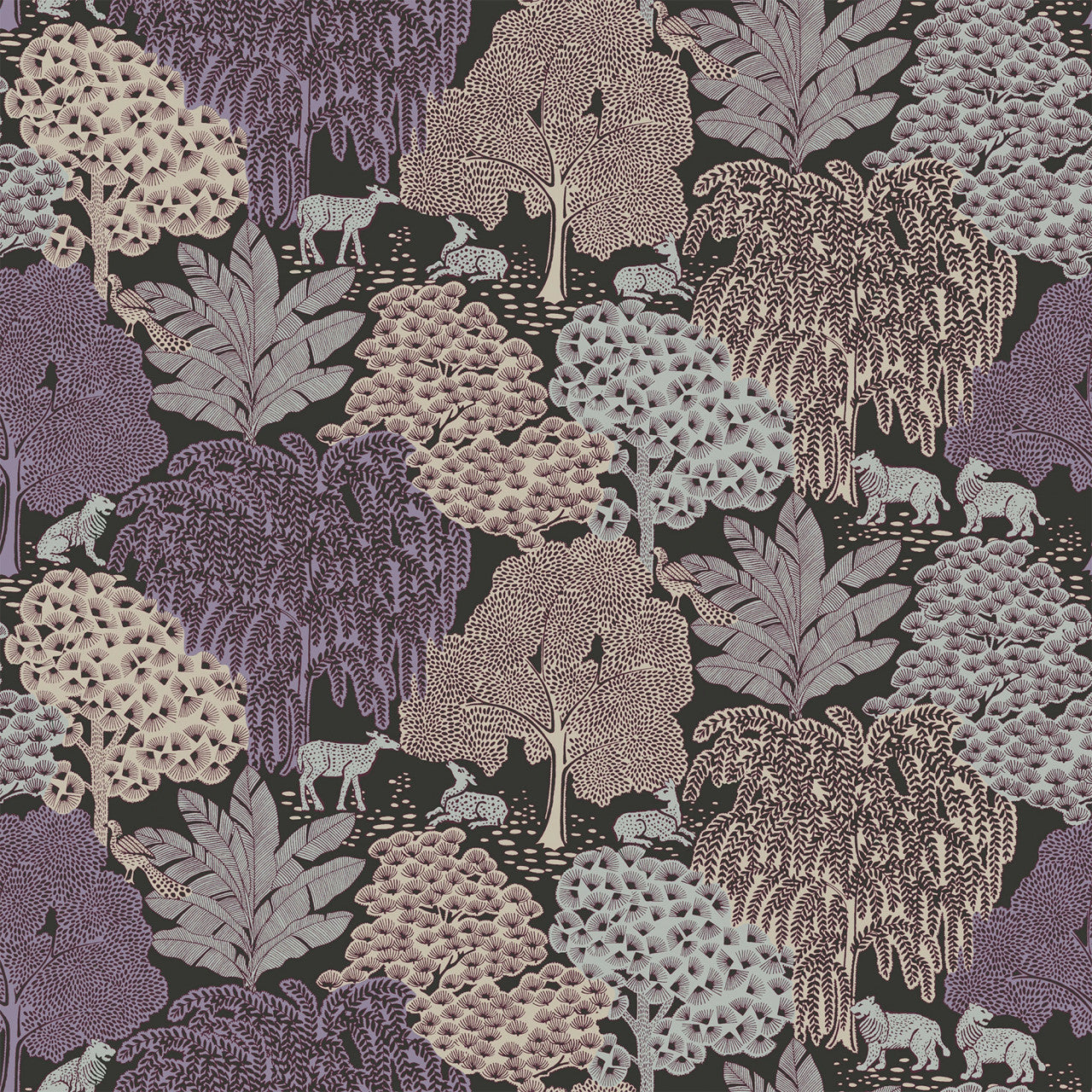 121087 Garwood Grove Violet Grey Wallpaper by Laura Ashley