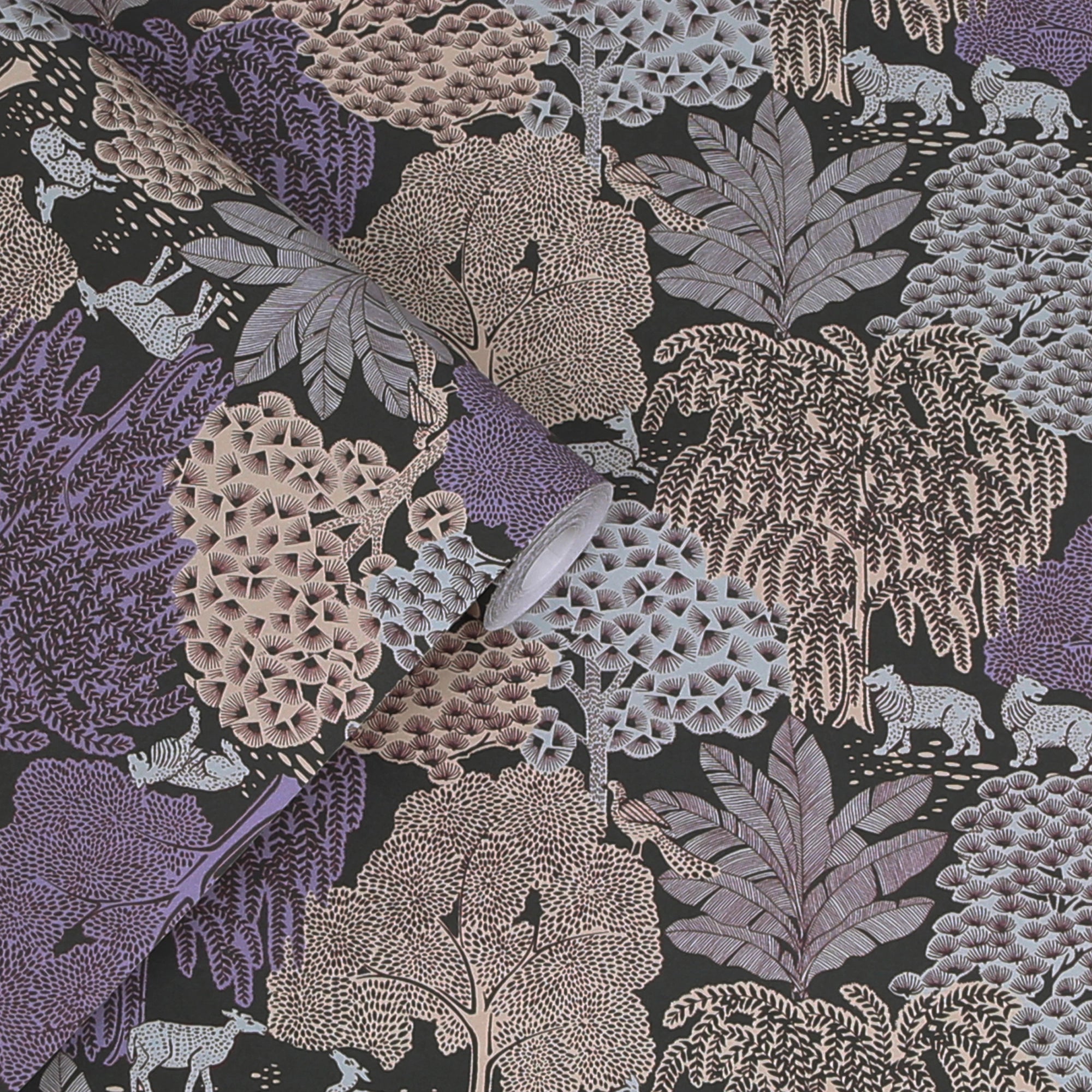 121087 Garwood Grove Violet Grey Wallpaper by Laura Ashley