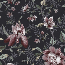 121090 Edita's Garden Charcoal Grey Wallpaper by Laura Ashley