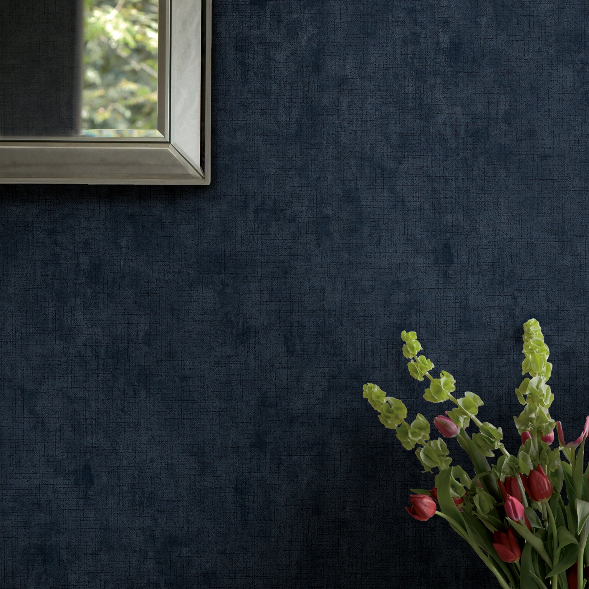 121097 Plain Midnight Seaspray Wallpaper by Laura Ashley