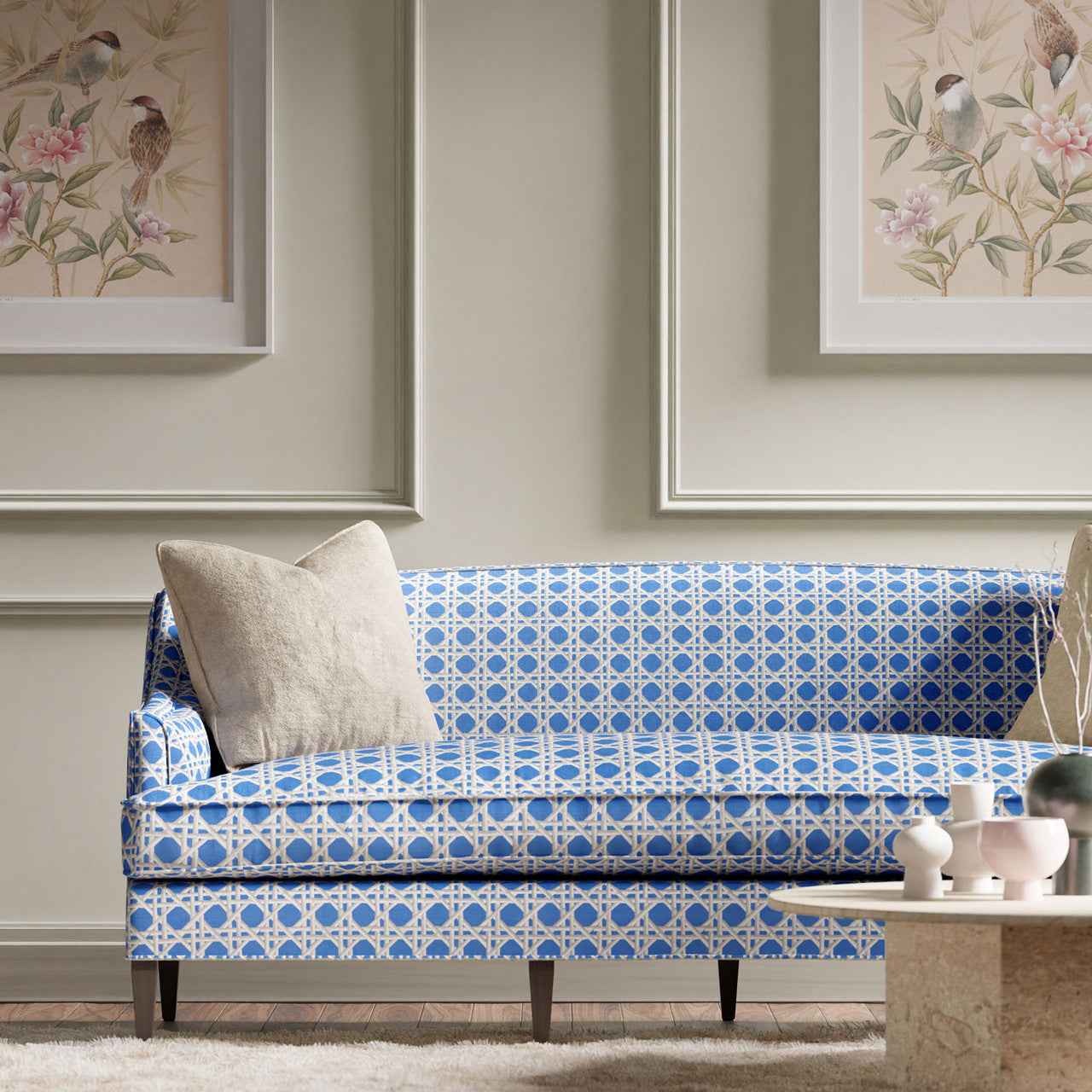 121104 Lovelace Harlequin X Diane Hill Delft and Origami Fabric by Harlequin